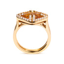 14K Yellow Gold Marquise-Cut Yellow Citrine and 1/3 Cttw Diamond Halo Cocktail Ring (G-H Color, SI1-SI2 Clarity) - Size 7-6
