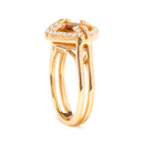 14K Yellow Gold Marquise-Cut Yellow Citrine and 1/3 Cttw Diamond Halo Cocktail Ring (G-H Color, SI1-SI2 Clarity) - Size 7-7