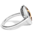 10K Yellow Gold Plated Sterling Silver 1/3 Cttw Oval Mixed Diamond Halo Shield Ring-2