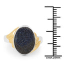 3.25 Carat Genuine Cobalt Blue Drusy .925 Sterling Silver Ring-6