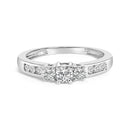 10K White Gold 1/2 Cttw Diamond Three Stone Ring-1
