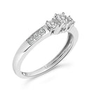 10K White Gold 1/2 Cttw Diamond Three Stone Ring-3