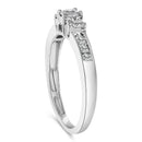 10K White Gold 1/2 Cttw Diamond Three Stone Ring-4