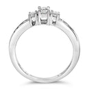 10K White Gold 1/2 Cttw Diamond Three Stone Ring-5