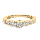 10K White Gold 1/2 Cttw Diamond Three Stone Ring-6