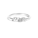 .925 Sterling Silver Diamond Accent "MOM"  Ring (J-K Color, I2-I3 Clarity) - Ring Size 7-1