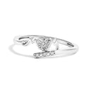 .925 Sterling Silver Diamond Accent "MOM" Heart Ring (J-K Color, I2-I3 Clarity) - Ring Size 7-1