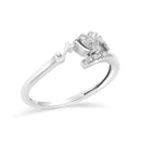 .925 Sterling Silver Diamond Accent "MOM" Heart Ring (J-K Color, I2-I3 Clarity) - Ring Size 7-3