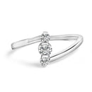 10K White Gold 1/4 Cttw Lab Grown Diamond Vertical Three Stone Ring-1