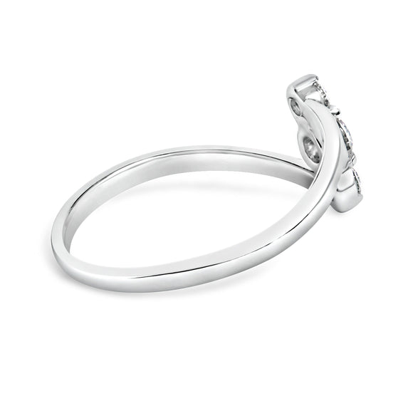 10K White Gold 1/4 Cttw Lab Grown Diamond Vertical Three Stone Ring