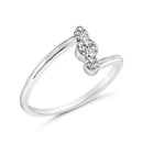 10K White Gold 1/4 Cttw Lab Grown Diamond Vertical Three Stone Ring-3