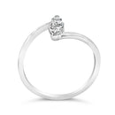 10K White Gold 1/4 Cttw Lab Grown Diamond Vertical Three Stone Ring-5