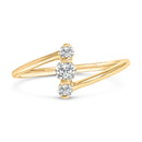 10K White Gold 1/4 Cttw Lab Grown Diamond Vertical Three Stone Ring-6