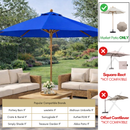 9ft Market Patio Umbrella 8 Rib Replacement Canopy Royal Blue-5