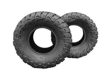 Two Antego 18x9.50-8 ATW-071 aggressive turf lawn-mower tires, tires only