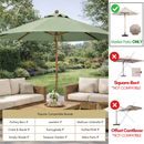 9ft Market Patio Umbrella 8 Rib Replacement Canopy Sage Green-5