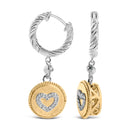 18K Yellow Gold Plated .925 Sterling Silver 1/8 Cttw Diamond Heart Medallion Drop and Dangle Earring (I-J Color, SI1-SI2 Clarity)-6