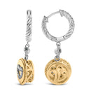 18K Yellow Gold Plated .925 Sterling Silver 1/8 Cttw Diamond Heart Medallion Drop and Dangle Earring (I-J Color, SI1-SI2 Clarity)-10