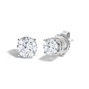14K White Gold 1 1/10 Cttw Round Diamond Solitaire Stud Earrings-2