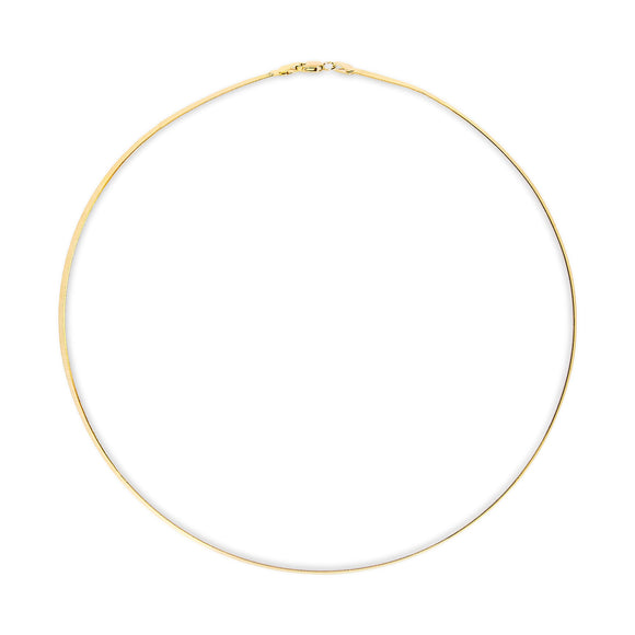 Unisex Solid 14K Yellow Gold 2.8mm Imperial Herringbone Chain Necklace - 18" Inches