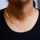 Unisex Solid 14K Yellow Gold 2.8mm Imperial Herringbone Chain Necklace - 18" Inches-11