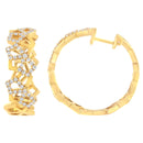 14K Yellow Gold 3/4 Cttw Diamond Honeycomb Hoop Earrings (G-H Color, SI1-SI2 Clarity) - 24MM-6