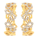 14K Yellow Gold 3/4 Cttw Diamond Honeycomb Hoop Earrings (G-H Color, SI1-SI2 Clarity) - 24MM-7