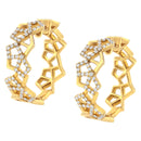 14K Yellow Gold 3/4 Cttw Diamond Honeycomb Hoop Earrings (G-H Color, SI1-SI2 Clarity) - 24MM-8