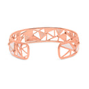 14K Rose Gold 5/8 Cttw Diamond with Pink Tourmaline Open Cuff Bangle with White Enamel (G-H Color, SI1-SI2 Clarity) - 7"-7