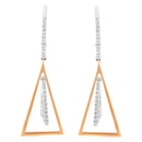 14K Rose and White Gold 3/8 Cttw Diamond Windchime Drop and Dangle Earring (G-H Color, SI1-SI2 Clarity)-4