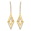 14K Yellow Gold 3/8 Cttw Double Triangle Drop and Dangle Diamond Earrings (G-H Color, SI1-SI2 Clarity)-4