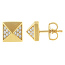 14K Yellow Gold 1/4 Cttw Diamond Pyramid Stud Earring (G-H Color, SI1-SI2 Clarity)-6