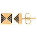 14K Rose Gold 1/4 Cttw Brown Diamond Pyramid Stud Earring (Brown Color, SI1-SI2 Clarity)-6
