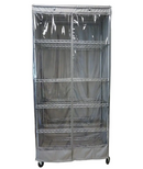 Storage Shelving Unit Cover, fits racks 36"W x 18"D x 72"H one side see through panel in Grey-1