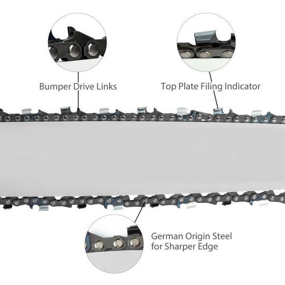 16 Inch MS210 Chain 3/8 LP Pitch .043 Gauge 55 DL for Stihl MS170 MS180 MS 210 017 018 MS180C MS170C Chainsaw #61 PMM3 55 90PX055G