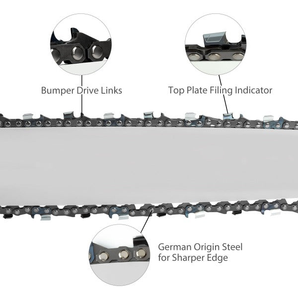 16 Inch MS210 Chain 3/8 LP Pitch .043 Gauge 55 DL for Stihl MS170 MS180 MS 210 017 018 MS180C MS170C Chainsaw #61 PMM3 55 90PX055G