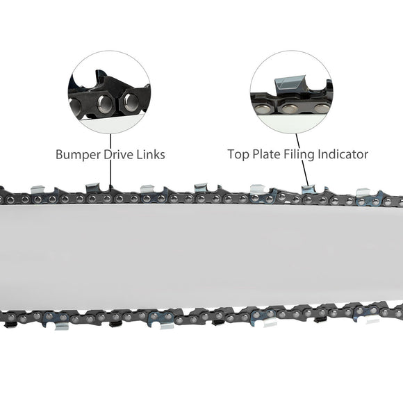 Hipa 14 Inch Low Kickback Chain 3/8 LP .043 52 DL for S52 Worx WG384 Husqvarna H38-52 120i 136Li 436Li EGO CS1401 CS1400 RYOBI RY40502 Chainsaw