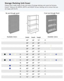 Storage Shelving Unit Cover, fits racks 60"W x 24"D x 72"H one side see through panel in Grey-8