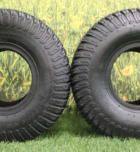 Antego Tire 15x6.00-6 4 PLY Turf Tires for Lawn & Garden (Set of Two) ATW-003