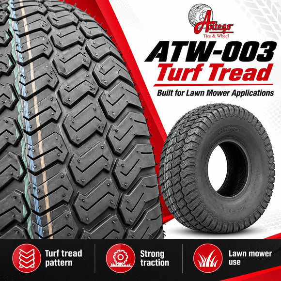 Antego 20x8.00-8 ATW-003 4 Ply Turf Tubeless Lawn Mower Tires, 2 Pack