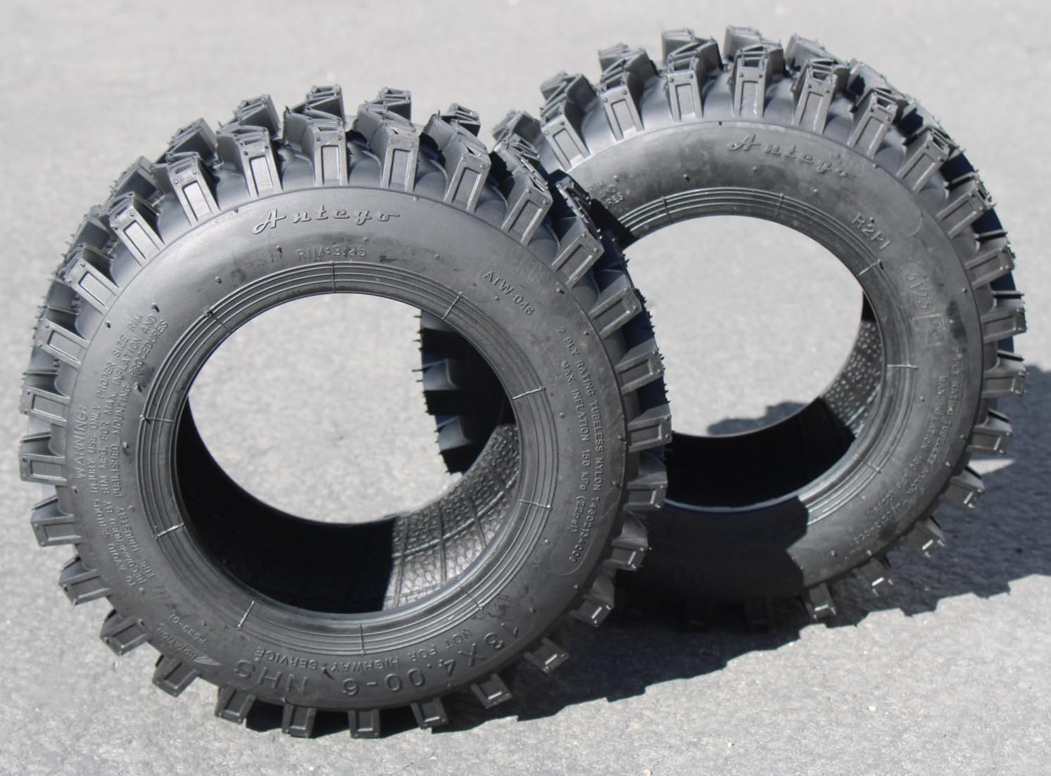 (Set of 2) Antego 13X4.00-6 ATW-046 2 ply Snow tires Directional