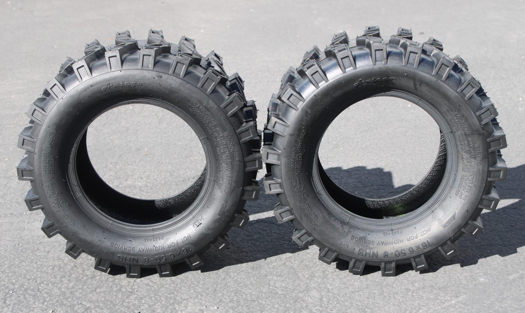 (Set of 2) Antego 16X6.50-8 ATW-046 6 ply Snow tires Directional