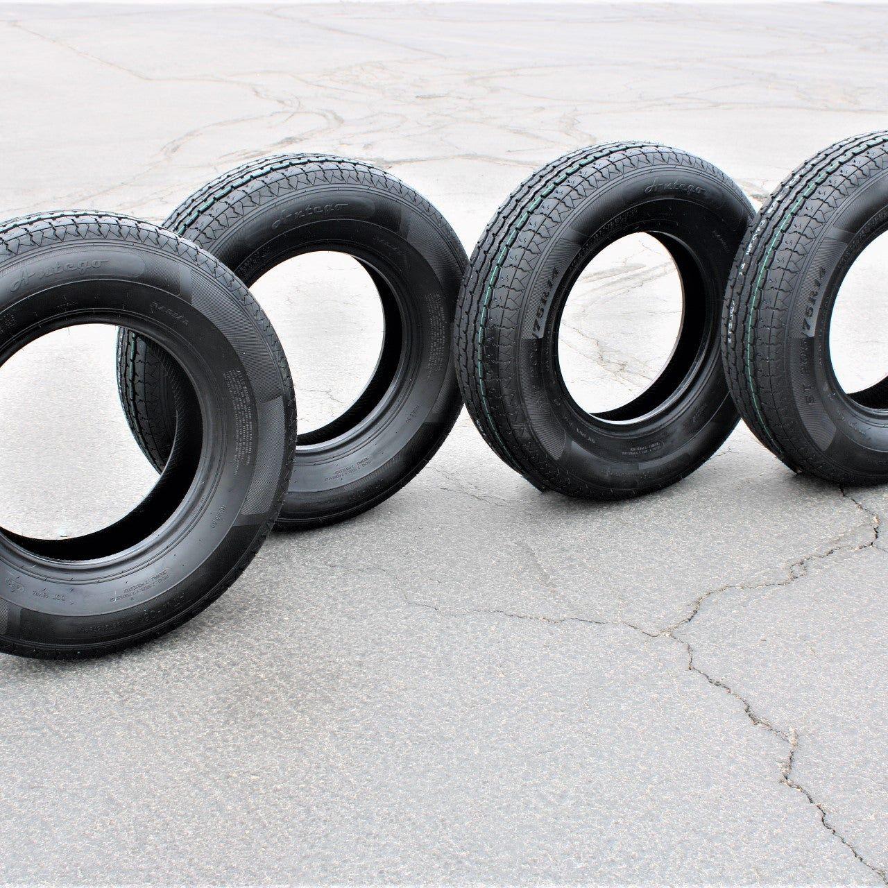 Antego ST205/75R14 Radial Trailer Tire, 8 Ply Load Range D (Set of 4)