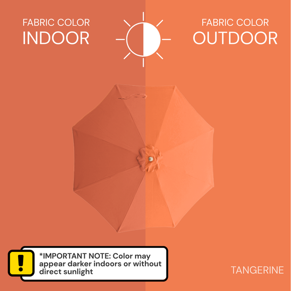 9ft Market Patio Umbrella 8 Rib Replacement Canopy Tangerine