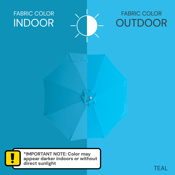 9ft Market Patio Umbrella 6 Rib Replacement Canopy Teal