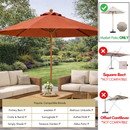 9ft Market Patio Umbrella 6 Rib Replacement Canopy Terracotta-6