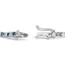 14K White Gold 4.0 Cttw Alternating White and Blue Lab Grown Diamond Tennis Bracelet - 7" inches-2