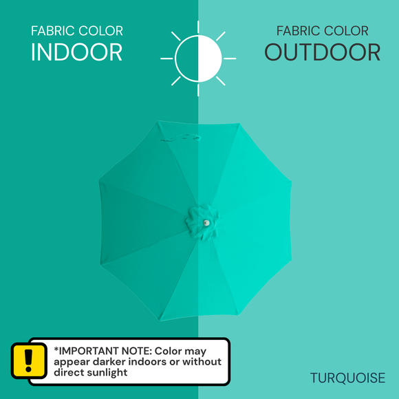 11ft Market Patio Umbrella 8 Rib Replacement Canopy Aruba Turquoise