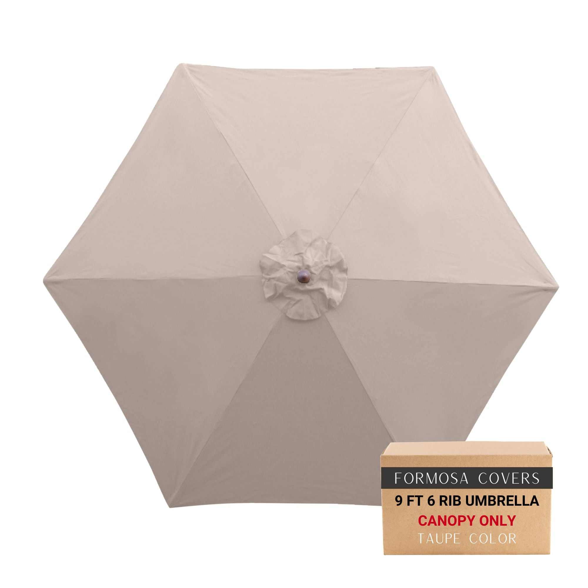 6 foot patio umbrella canopy 9ft Market Patio Umbrella 6 Rib Replacement Canopy Taupe