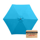 9ft Market Patio Umbrella 6 Rib Replacement Canopy Teal-1